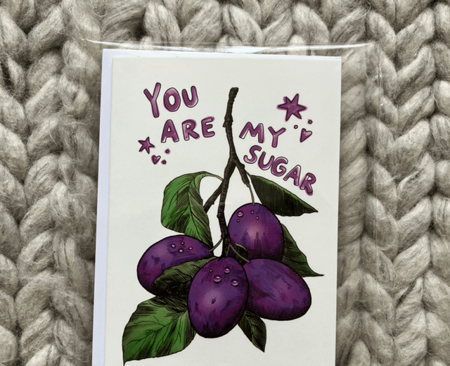 Greeting card Plums