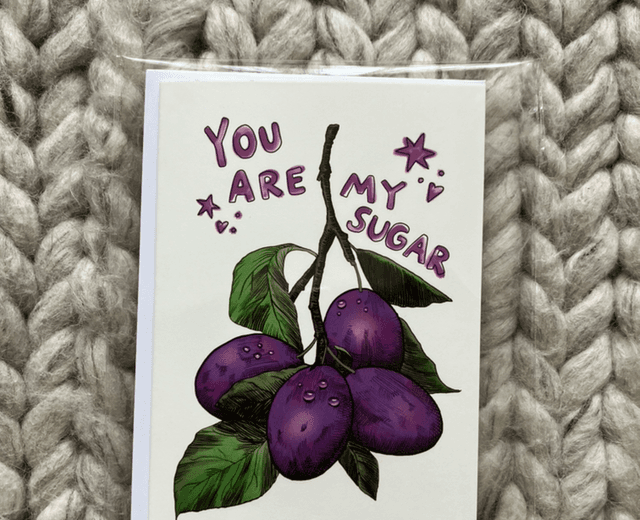 Greeting card Plums